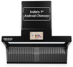 Beyond Appliances Orion 90cm Auto Clean Kitchen Chimney | 1600 CMH Suction | Filterless | Smart Touchscreen Display & Speaker | Baffle Plates | Touch Control | Black Finish. - Image 2