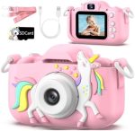 CADDLE & TOES Kids Camera for Boys Girls, 20MP 1080P Digital Video Camera for Kids, Christmas Birthday Gift for Boys and Girls Age (4+) to 12,Digital Camera (Pink-Rainb) - Image 2
