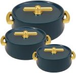Selvel Elegance Inner Steel Casserole Set of 3 (1700ml,1200ml, 600ml) |BPA Free| Advanced P.U. Insulation | Keeps Food hot & Fresh For Upto 6 Hours - Image 2