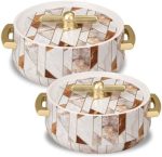 SELVEL Elegance Casserole | Advanced PU Insulation | Elegant Design Hot Pot | Keeps Food Hot & Fresh for upto 6 Hours | Serve Chapati, roti, Biryani (Royal Ceramica, Set Of 2 (1200 Ml & 700 Ml)) - Image 2