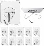 JIALTO Adhesive Hooks, Heavy Duty 5 kg Wall Hooks, Nail-Free Reusable Stainless Steel Sticky Hangers for Multipurpose Kitchen, Bathroom & Home (10 Pcs) - Image 2
