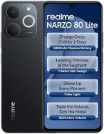 realme NARZO 80 Lite 4G (Obsidian Black 2026, 4GB+64GB) | 6300mAh Segment's Biggest Battery | 7.94mm Slim Design | 300% Ultra Volume | Pulse Light: 9 Colors, 5 Glow Modes | Ai Assist - Image 2