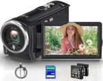 2.7K Video Camera Camcorder QHD 50MP YouTube Vlogging Camera 16X Digital Zoom Webcam 270 Degree Rotation Screen Camcorders with 32G SD Card and 2 Batteries Recording While Charging - Image 2