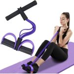 Exercise Pedal Pull Reducer| 4-Tube Resistance Band Yoga Sports Equipment| Belly Abdomen Waist| Arm Leg Stretching Exercise| Portable Home Gym Sit-ups Device for Men and Women. - Image 2