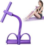 TPE Pedal Trimmer 18 Kg- Abdomen, Leg Exerciser, 4 Tubes Tummy Trimmer Equipment for Bodybuilding, Home Gym, Arm, Waist, Sport Fitness, Stretching, Slimming (Purple) - Image 2