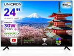 UNICRON TE 24” INCH HD Ready Android Smart LED TV, WiFi Enabled, 30W Sound Speaker, Built-in Apps Compatible (YouTube, Netflix, Prime Video), Mobile Screencast - Image 2