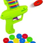 Kidoyz Foam Disc Launcher Toy Gun for Kids | Flying Frisbee Foam Blaster with Stackable Magazine & Easy Trigger Action | Indoor Outdoor Fun Shooting Game | Safe Disc Shooter Toy for Boys & Girls