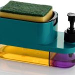 Leawall 3-in-1 Soap Dispenser with Sponge Holder – Bathroom Liquid Soap Pump for Kitchen Sink handwash Dispenser Bottle soap Dispenser for wash Basin Kitchen Accessories Items for Home (Multicolor)