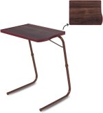 TABLE MAGIC Multipurpose Laptop Table Mat Finish Top PP Steel Metal 52.5 * 40 * 73cm 6 Heights 3 Angles Adjustable Foldable (Alder, Modern Without footrest)