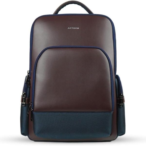 AETHON Krossover 15.6-Inch Laptop Backpack | Water-Resistant with Multiple Pockets for Office, Travel | Shoulder Bag Made with Vegan Microfiber Leather