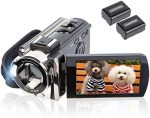 kicteck Video Camera Camcorder Digital YouTube Vlogging Camera Recorder kicteck Full HD 1080P 15FPS 24MP 3.0 Inch 270 Degree Rotation LCD 16X Digital Zoom Camcorder with 2 Batteries(604s) Black - Image 2