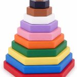 Tantrums Hexagone Stacking Rings Graded Tower Toy for Kids - Sensory Toys for 6 to 12 Months | Wooden Building Block Tower Toy | Stacker Montessori Learning for Babies | Educational Motor Skills
