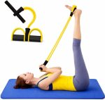 MhIL Yoga Pedal Puller Resistance Band-4 Pull Reducer Tummy Training Foot Pedal Exercise Fitness Band, Body Building Stretching Band Men and Women (Multi-Color)