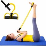 MhIL Yoga Pedal Puller Resistance Band-4 Pull Reducer Tummy Training Foot Pedal Exercise Fitness Band, Body Building Stretching Band Men and Women (Multi-Color)