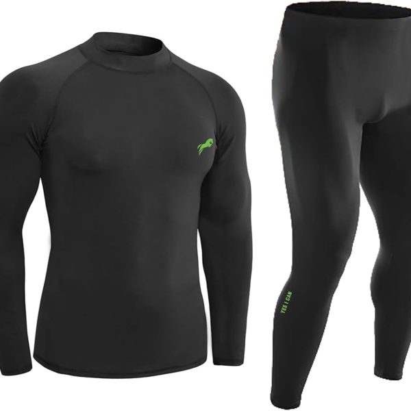 JUST RIDER Polyester Spandex Men's Sports Running Set Compression Shirt + Pants Skin-Tight Long Sleeves Quick Dry Fitness Tracksuit Gym Yoga Suits