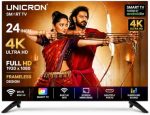 UNICRON 24”INCH Frameless HD Ready Android Smart LED TV | WiFi Enabled | Built-in Apps Compatible (YouTube, Netflix, Prime Video) | Screencast | HDMI, USB Connectivity | Black Premium - Image 2