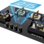 Beyond Appliances Dorado 4 Burner Smart Glass Hobtop Gas Stove | Auto Ignition | Digital Timer | Flame Failure Device | Toughened Glass | LPG & PNG Compatible