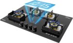 Beyond Appliances Dorado 4 Burner Smart Glass Hobtop Gas Stove | Auto Ignition | Digital Timer | Flame Failure Device | Toughened Glass | LPG & PNG Compatible