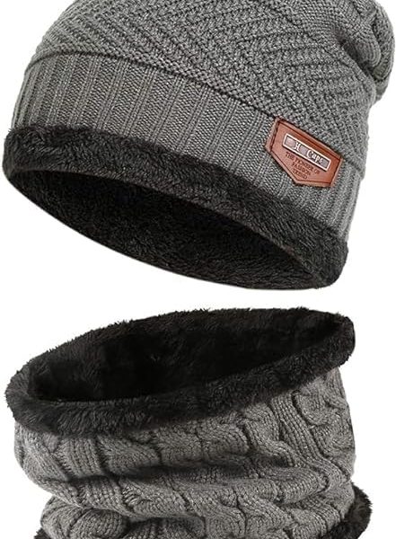 Fitness Mantra® Sports Winters Cap & Muffler for Men & Women| Beanie Cap| 1 Set| (Multicolor)