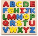 Tantrums Montessori Wooden Alphabet Puzzle | ABCD Capital Letters Learning Board for Kids, Boys and Girls | Educational Toy for Toddlers | Improves Motor Skills & Hand-Eye Coordination
