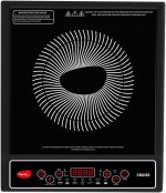 Pigeon by Stovekraft Cruise 1800 watt Induction Cooktop With Crystal Glass,7 Segments LED Display, Auto Switch Off - Black