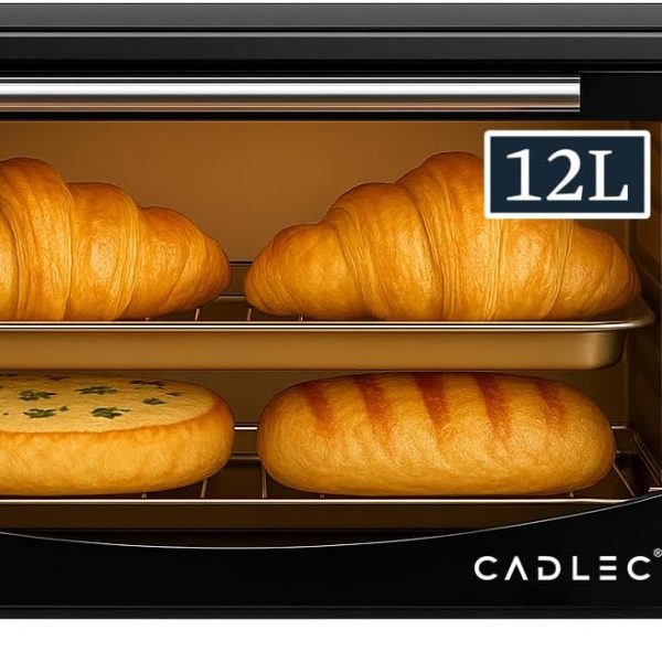 Cadlec Cruise Pro 12L Multi-Function OTG for Kitchen, 1000W Oven Toaster Griller, Bake Grill Toast, Oven for Baking, Adjustable Temperature & Timer, Black, 2 Year Warranty