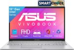 ASUS Vivobook 15, Smartchoice,Intel Core i3 13th Gen 1315U, 12GB RAM, 512GB SSD, FHD 15.6", Windows 11, Office 2024, Cool Silver, 1.7Kg, X1504VA-BQ331WS, Intel UHD iGPU, Thin & Light, 42Whrs Laptop