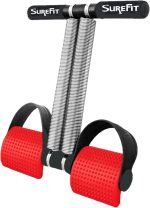 SUREFIT Double Spring Tummy Trimmer Heavy Duty Dual Spring Core Trainer with Foot Pedal Red/Black Standard Size