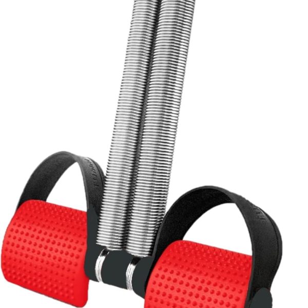 SUREFIT Double Spring Tummy Trimmer Heavy Duty Dual Spring Core Trainer with Foot Pedal Red/Black Standard Size