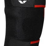 Nivia Adjustable Knee Support for Men & Women, Comfortable Compression Sleeve with Velcro Strap, Ideal for Sports, Gym, Running, Fitness & Joint Protection, Black/Red (Single Piece)
