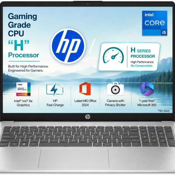 HP 15 Laptop | Intel Core i5-13420H,13th Gen |16GB RAM | 512GB SSD | Win 11 |M365 Basic(1yr)* Office24|Anti-Glare, Micro-Edge, 15.6''/39.6cm|Backlit KB|FHD Camera w/Shutter|1.65kg, Silver -FR0045TU