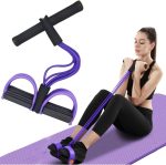 Exercise Pedal Pull Reducer| 4-Tube Resistance Band Yoga Sports Equipment| Belly Abdomen Waist| Arm Leg Stretching Exercise| Portable Home Gym Sit-ups Device for Men and Women.