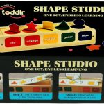 Shape Studio | Wooden Shape Sorting Toy for Kids, Colors & Pattern Recognition Learning Game, 24 Progressive Challenges, Montessori Educational Toy for Boys & Girls Age 3+
