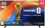 Toshiba 126 cm (50 Inches) 4K Ultra HD Smart QLED TV | Dolby Atmos, HDR10+ | 24W Powerful Speakers | AI Sports Mode | REGZA Engine ZR | Voice Control | AI 4K Upscaling | VIDAA OS | 50M450RP