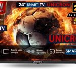 UNICRON 24”INCH Frameless HD Ready Android Smart LED TV | WiFi Enabled | Built-in Apps Compatible (YouTube, Netflix, Prime Video) | HDMI, USB Connectivity | Slim & Stylish