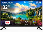 UNICRON TE 32 Inch Smart LED Android Smart TV, HD Ready WiFi, HDMI USB, Built-in Entertainment Apps, Clear Sound, Smart Television for Bedroom & Living Room