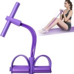 TPE Pedal Trimmer 18 Kg- Abdomen, Leg Exerciser, 4 Tubes Tummy Trimmer Equipment for Bodybuilding, Home Gym, Arm, Waist, Sport Fitness, Stretching, Slimming (Purple)