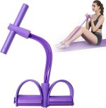 TPE Pedal Trimmer 18 Kg- Abdomen, Leg Exerciser, 4 Tubes Tummy Trimmer Equipment for Bodybuilding, Home Gym, Arm, Waist, Sport Fitness, Stretching, Slimming (Purple)