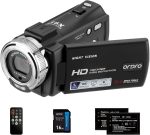 Camcorders ORDRO HDV-V12 HD 1080P Video Camera Recorder Infrared Night Vision Camera Camcorders with 16G SD Card and 2 Batteries