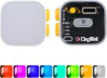 DIGITEK® (LED-D10W RGB) 10W Portable Multi Color Mini LED Video Light with 3 Color Modes, 360° Rotation, Magnetic Absorption, 2500-9000K Color Temperature, 2Hrs Battery Life, Camera & Tripod Mountable