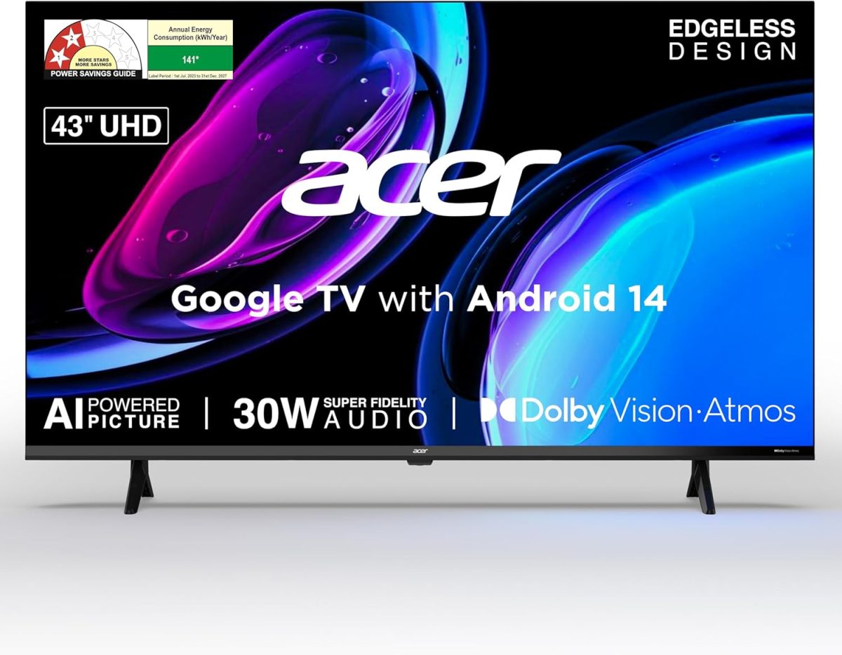Acer 108 cm (43 inch) Ultra I Series 4K Ultra HD Smart LED Google TV (AR43UDGGU2875BD)