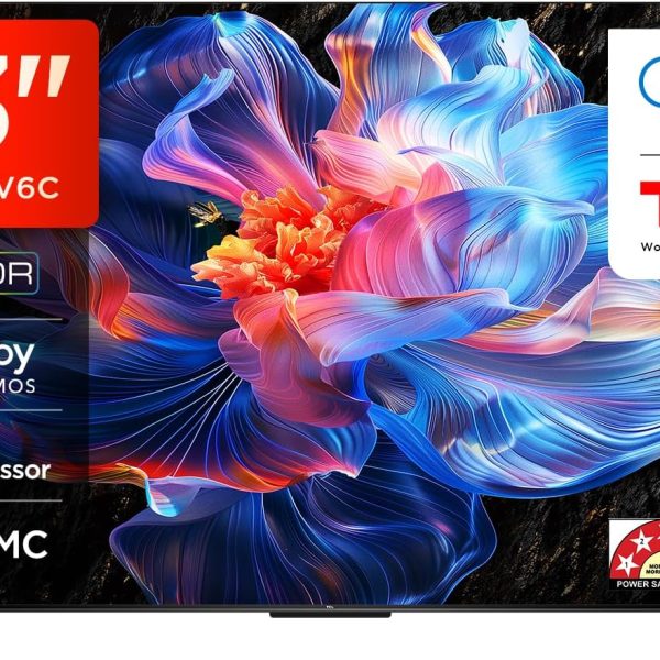 TCL 108 cm (43 inches) Metallic Bezel Less Series 4K Ultra HD Smart LED Google TV 43V6C
