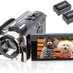 kicteck Video Camera Camcorder Digital YouTube Vlogging Camera Recorder kicteck Full HD 1080P 15FPS 24MP 3.0 Inch 270 Degree Rotation LCD 16X Digital Zoom Camcorder with 2 Batteries(604s) Black