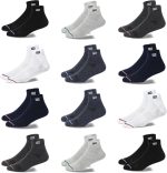 Fitness Mantra® 12 Pairs Sports Ankle Cotton Socks | Free Size| Breathable| Daily Use| Multicolor| 12 Pairs|