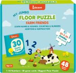 Shumee Educational Farm Floor Puzzle Mats |48 Piece Talent Puzzle Set | 30 Activity Cards 8 Games | Animal Toys for Kids Age 4+ | Cognitive Learning Hand Eye Coordination | Creative Colorful Play Gift